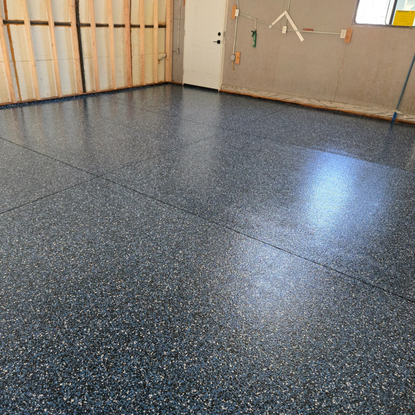 Completed garage floor coating