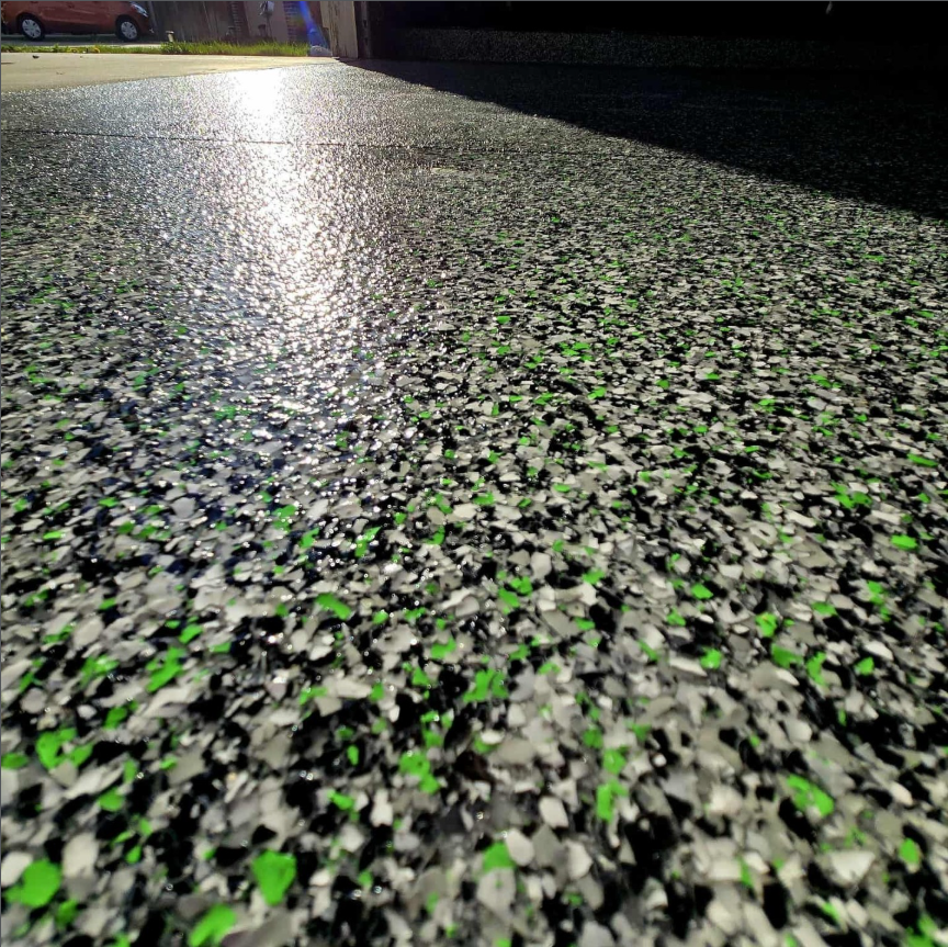 Completed garage floor coating