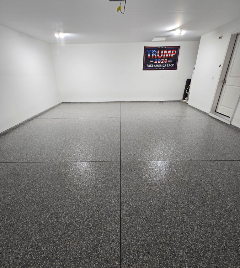 Completed garage floor coating
